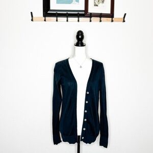 GAP Black Button Front Cardigan Sweater Women’s Size M Lightweight Classic
